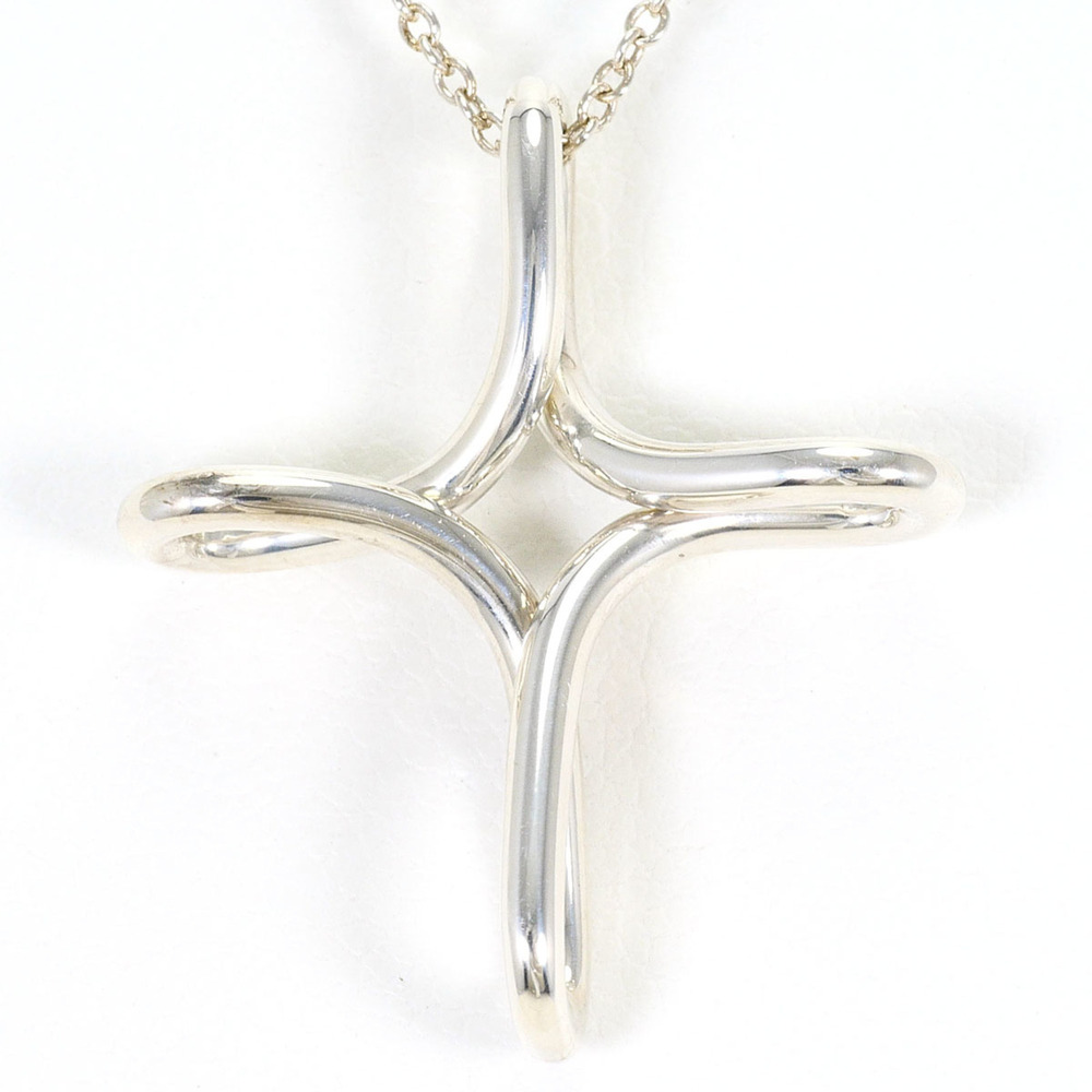 Tiffany & Co. Infinity Cross Silver Necklace, Total Weight 3.1g, 40cm, Like N...